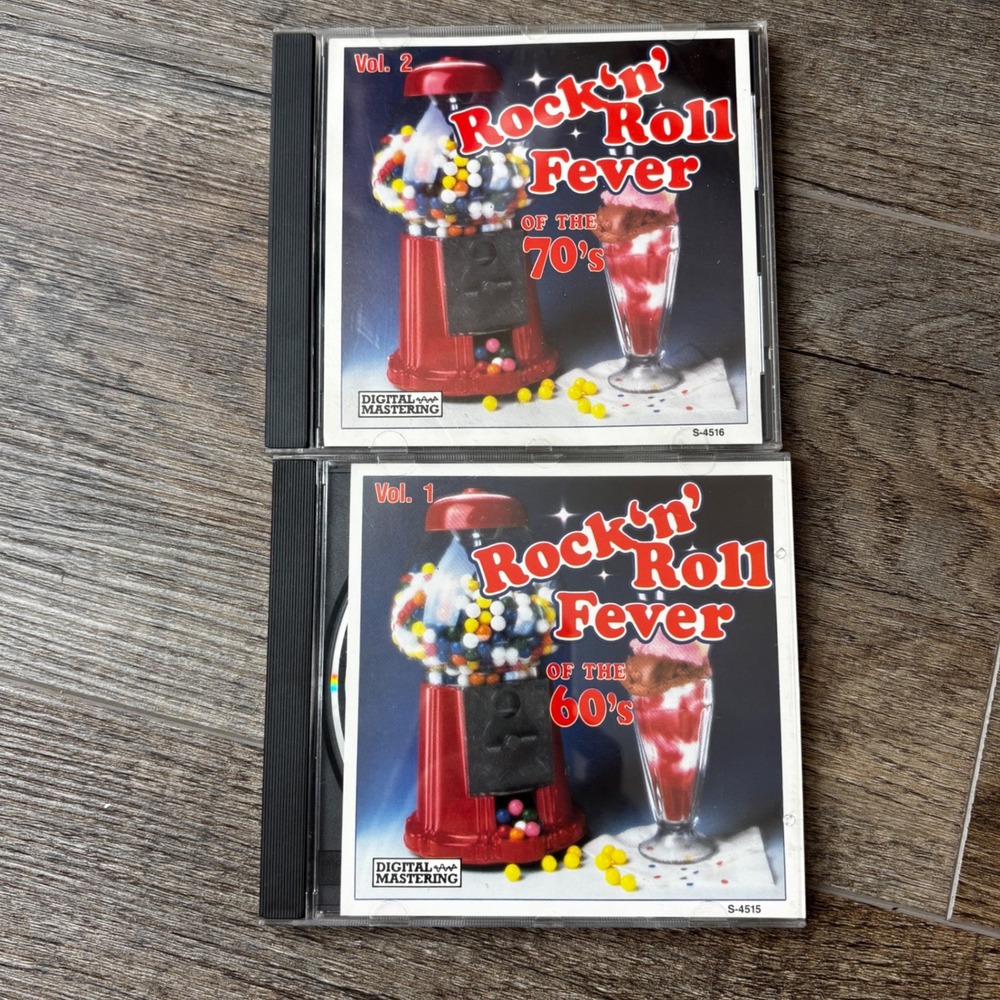 Rock n Roll Fever CDs Vol 1 & 2 60s‎ 70s Hits Compilation Lot Untested